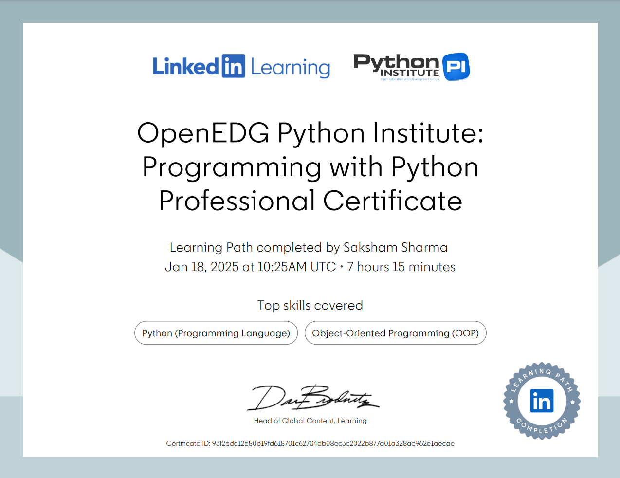 Python Professional Certificate