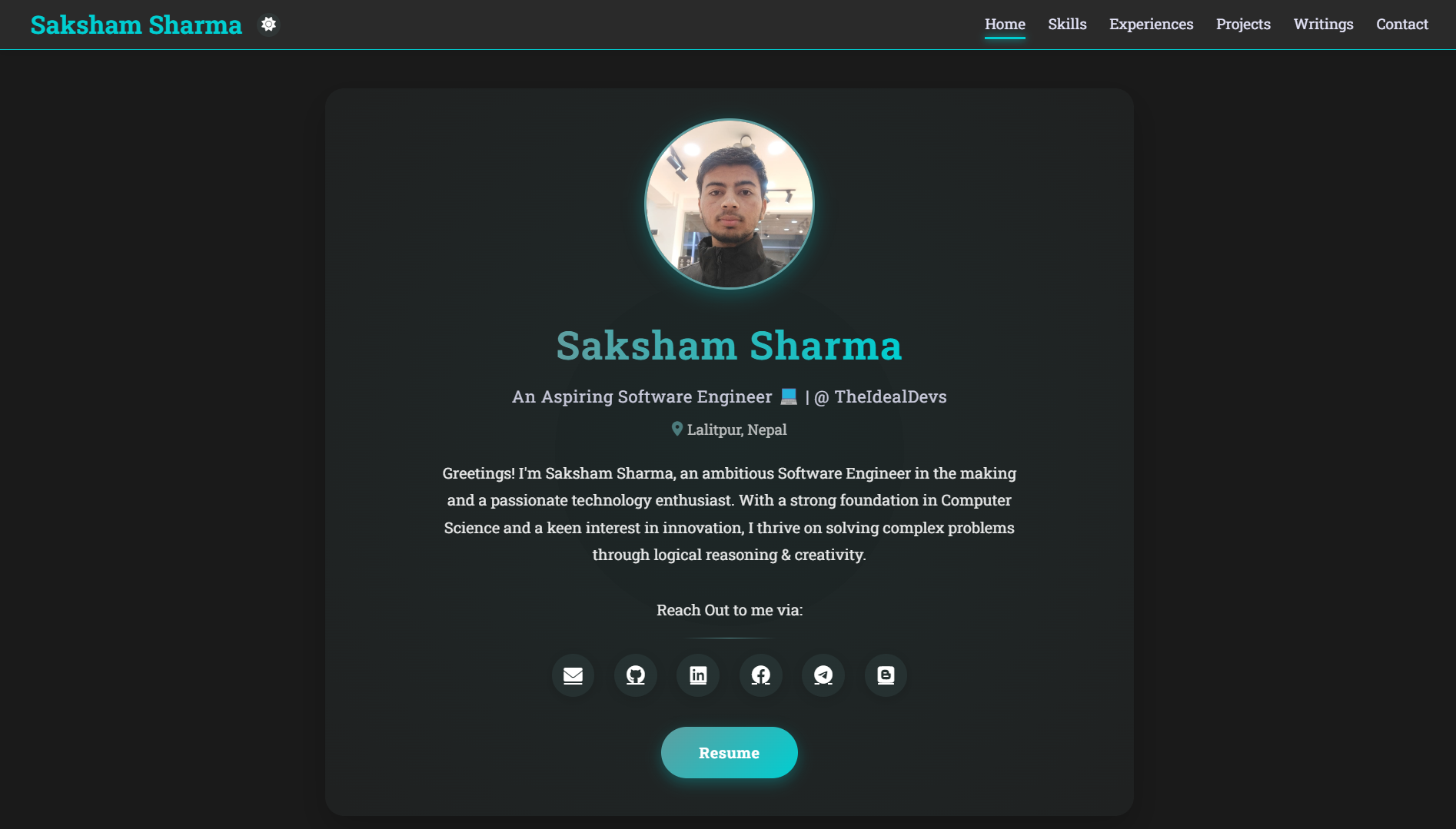 Professional Profile Website
